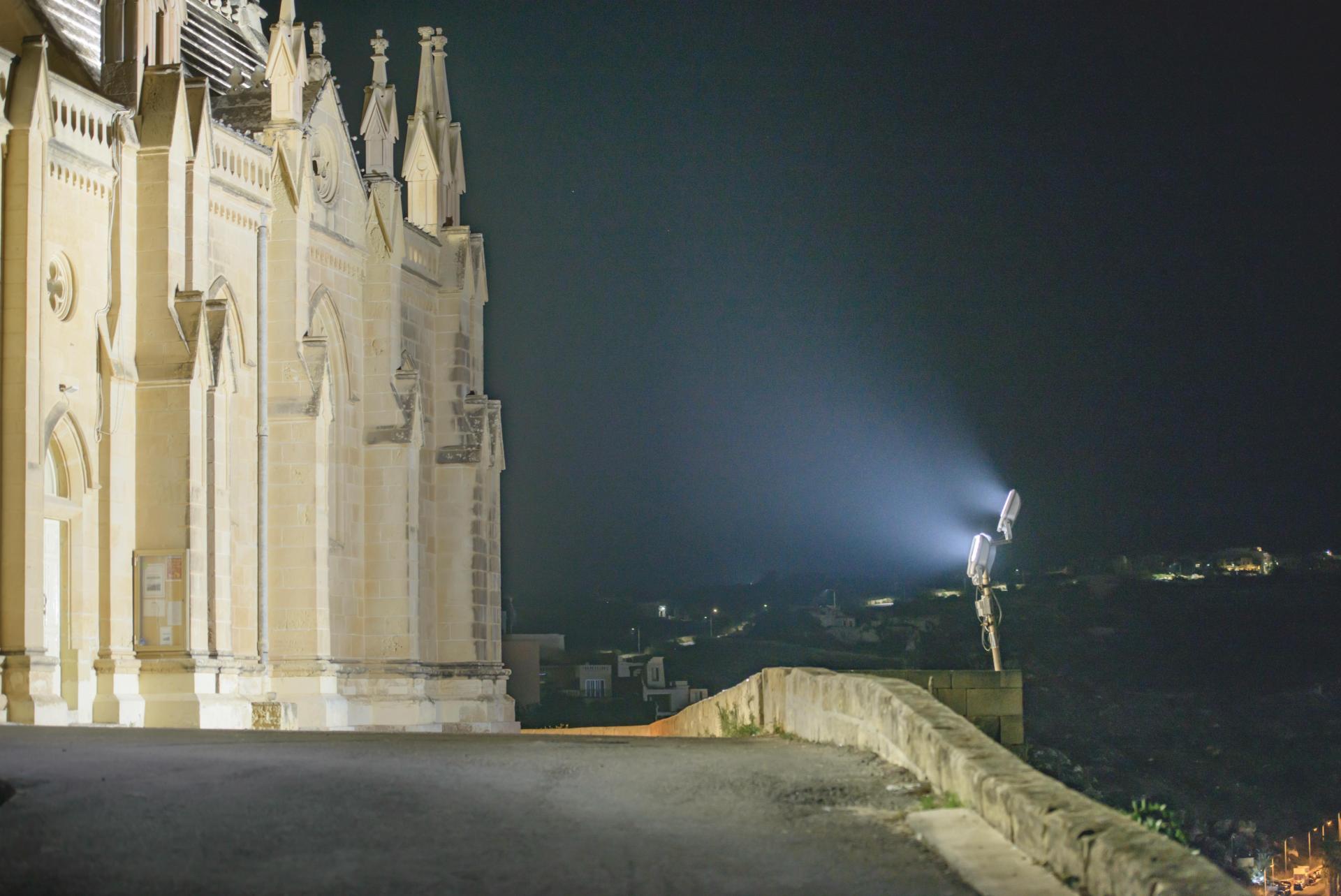 Floodlighting on buildings ruins their architectural aesthetic and contributes to sky glow. Photo: Joseph Caruana