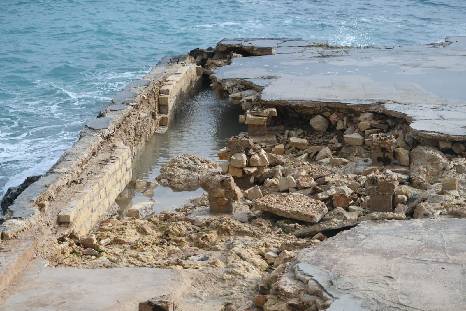 The storm exposed the brickwork of the former Chalet's platform. Photo: Matthew Mirabelli.