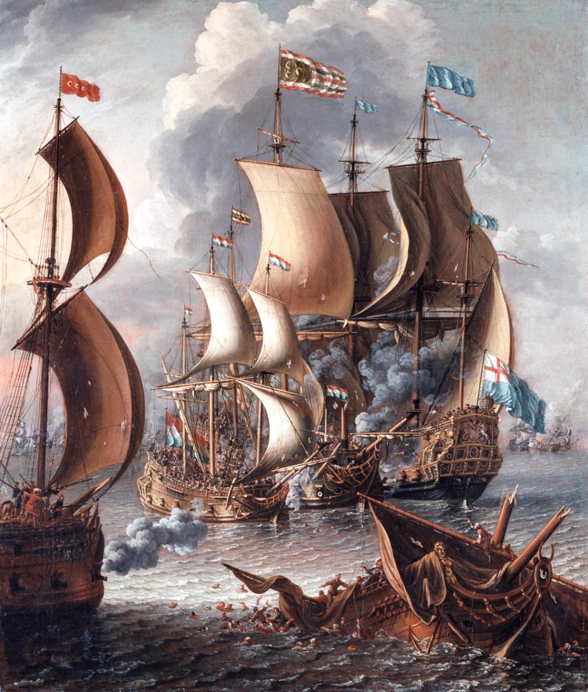 Laureys a Castro’s painting A Sea Fight with Barbara Corsairs, at Dulwich Picture Gallery, London.