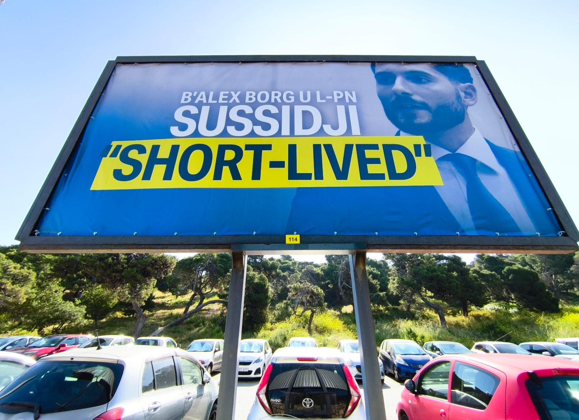 Labour's latest billboard, attacking the leader of the Nationalist Party. Photo: Matthew Mirabelli