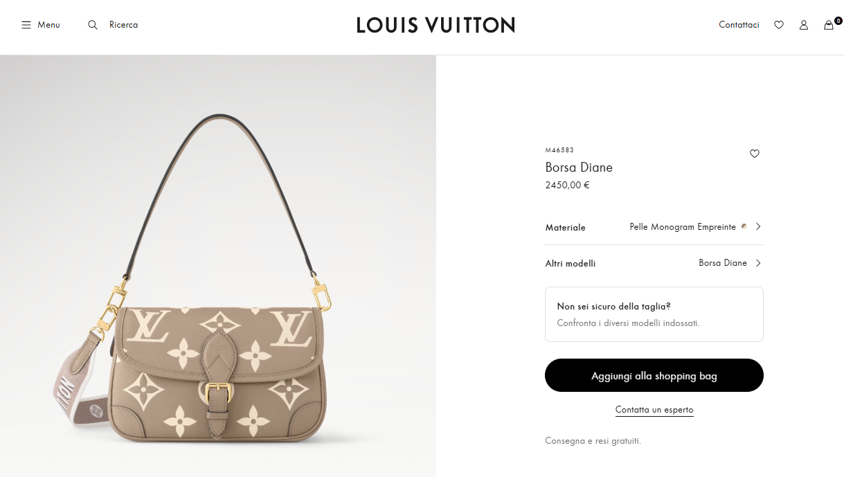 Louis Vuitton Diane Satchel. Photo: Louis Vuitton website