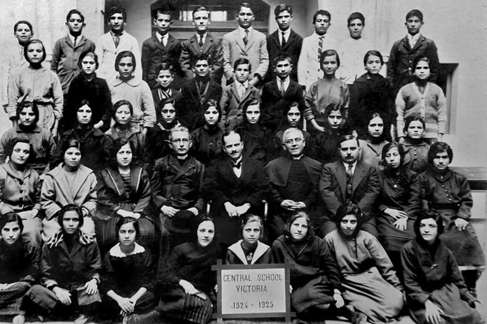 Mejlak as a student at the Victoria Central School, seated, first from left of the second row. Photo: Daniel Cilia