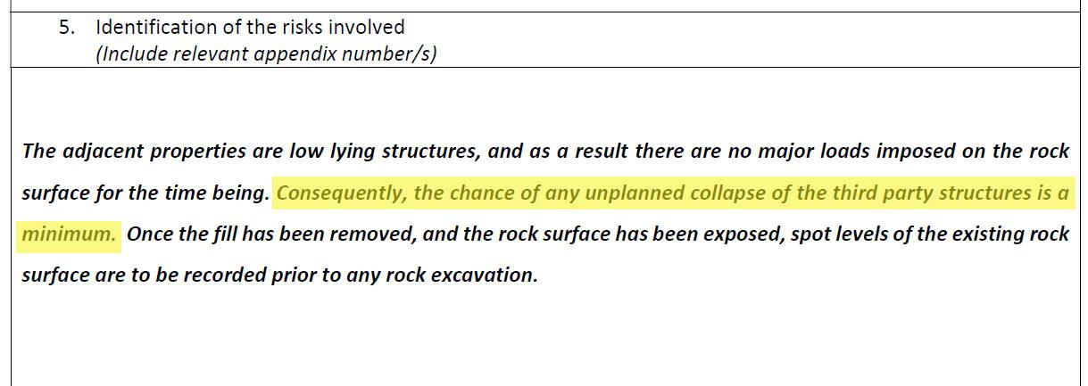 An extract from the method statement filed by the project's architect.