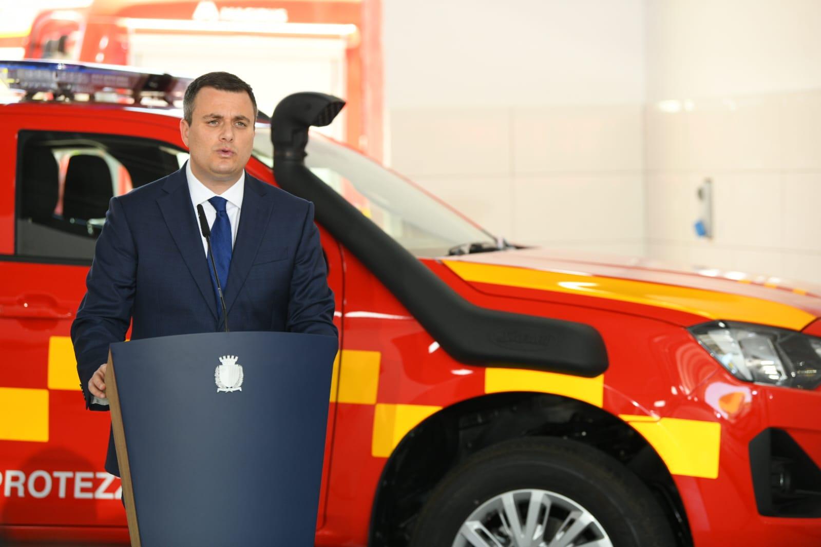 Home Affairs Minister Byron Camilleri during the launch of the new CPD vehicles. Photo: Matthew Mirabelli