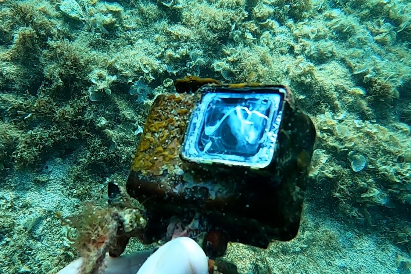 The GoPro found at the bottom of the sea. Photo: Ranierio Borg