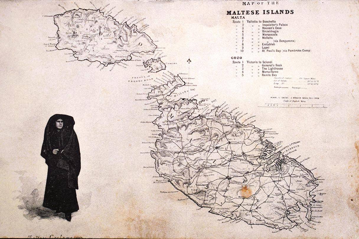 The Art Magazine included this map of Malta in its set of postcards.