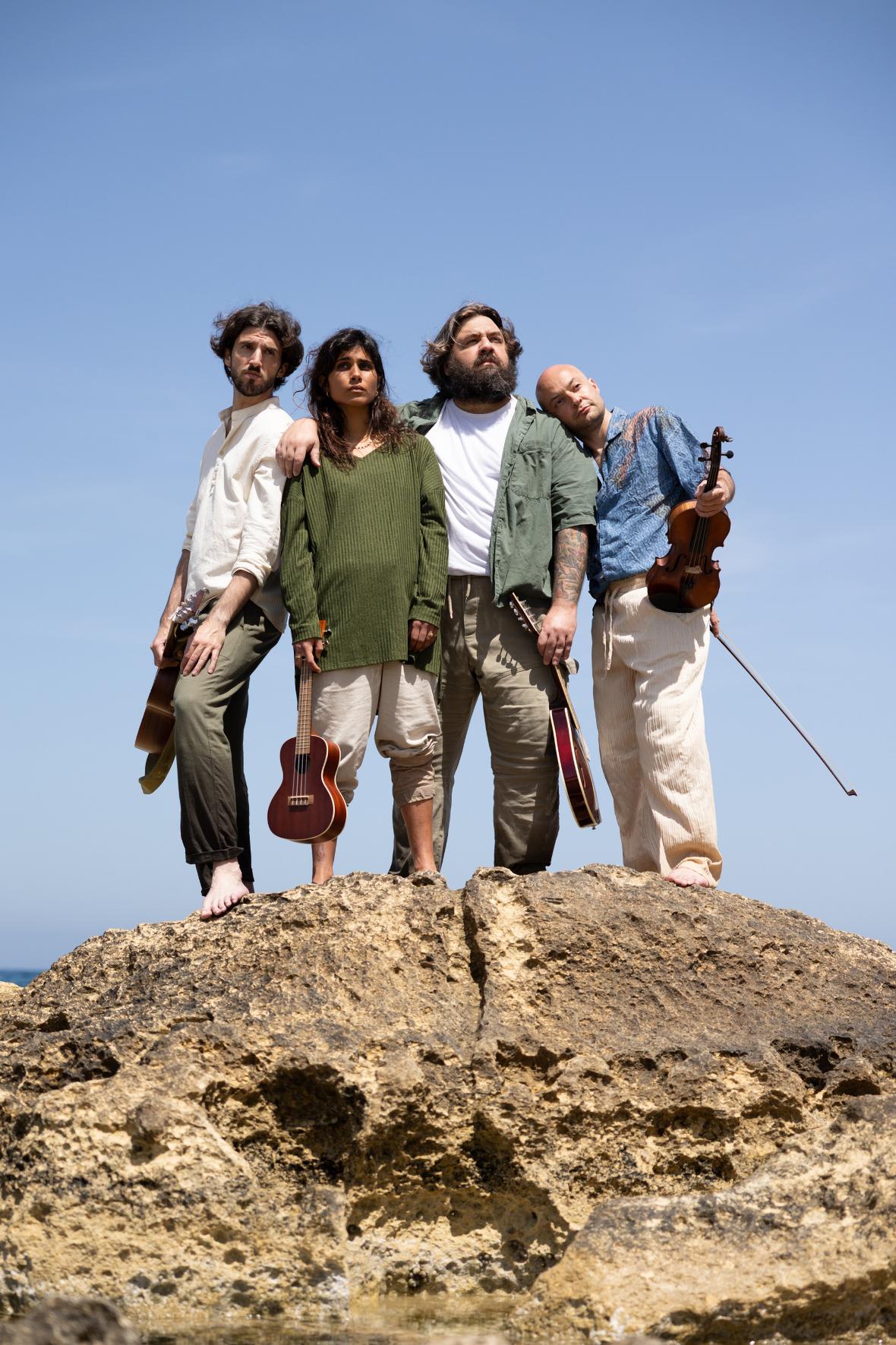 The full cast, made up of four actors: four actors, Gianni Selvaggi, Michela Farrugia, Nathan Brimmer and Sean Borg.