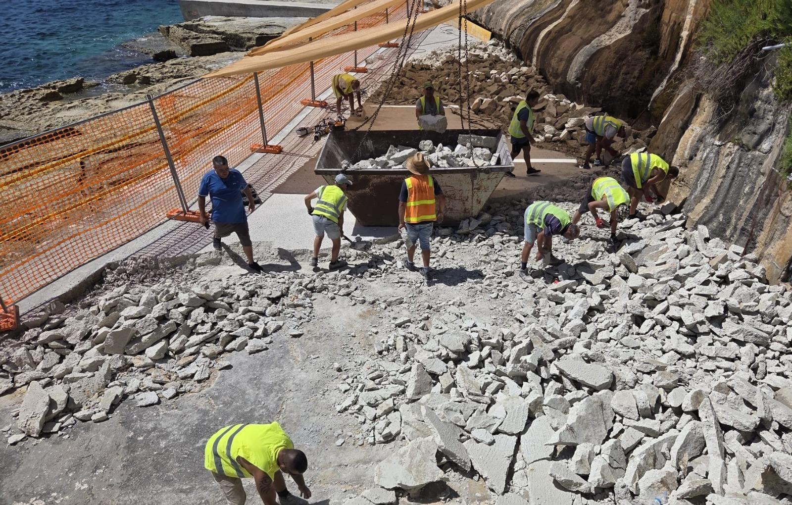 Works commenced "within minutes" of the Planning Authority officers' arrival early on Wednesday morning to remove the material that had been illegally placed on site the day before. Photo: PA
