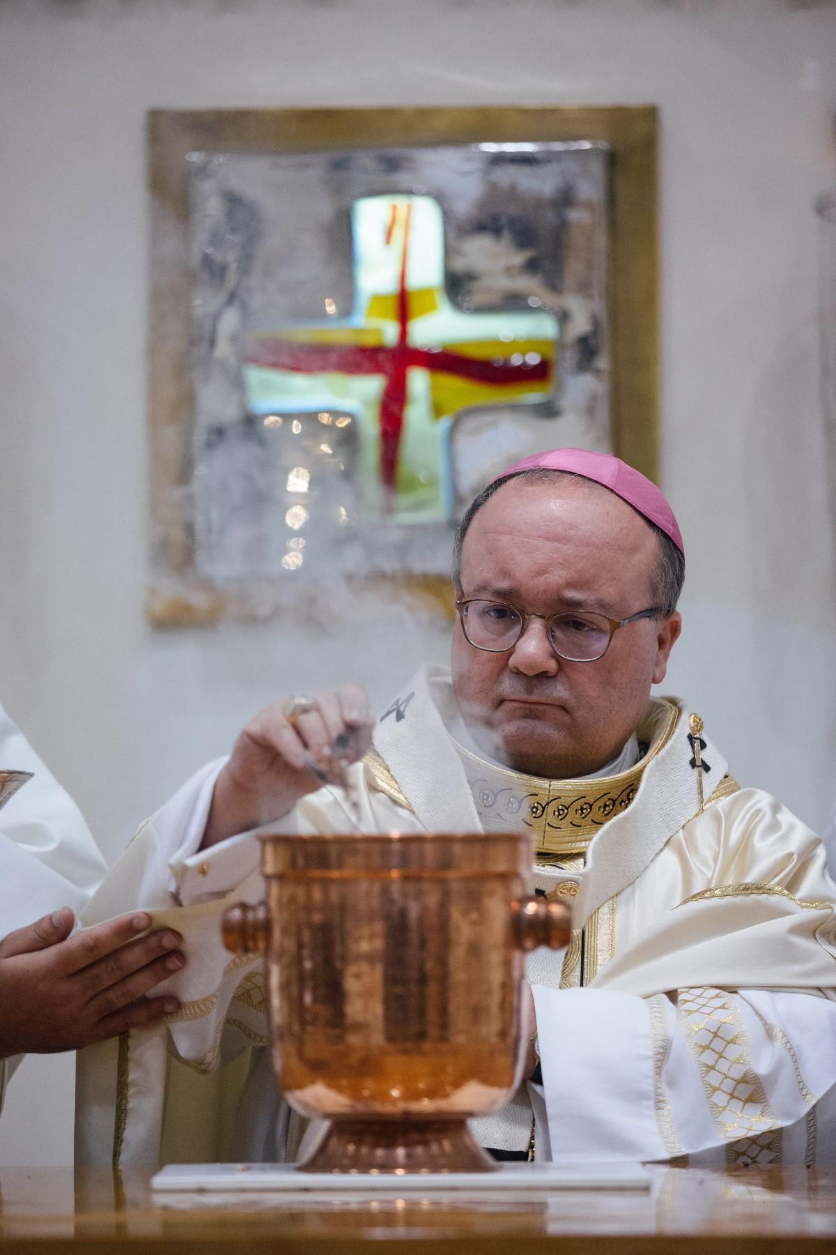 Archbishop Charles Scicluna seen during the mass consecrating the church in 2016.