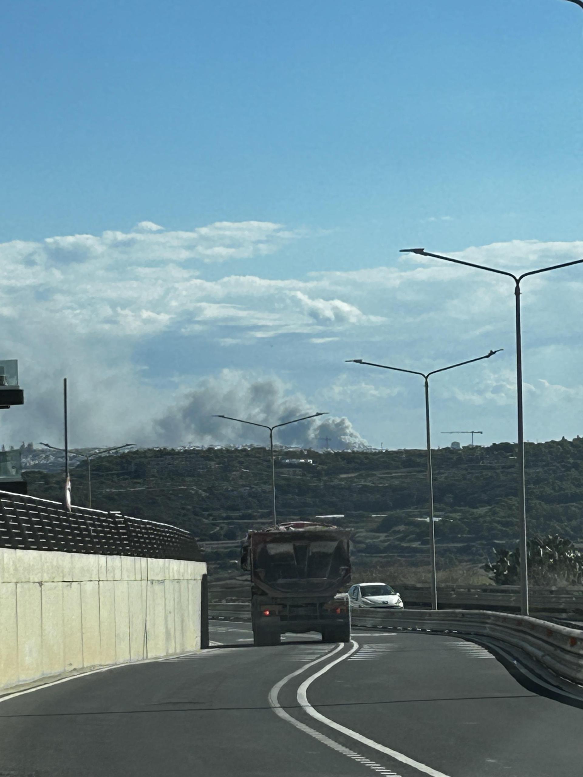 The blaze could be seen from as far away as Mellieħa. Photo: Alan Chircop.