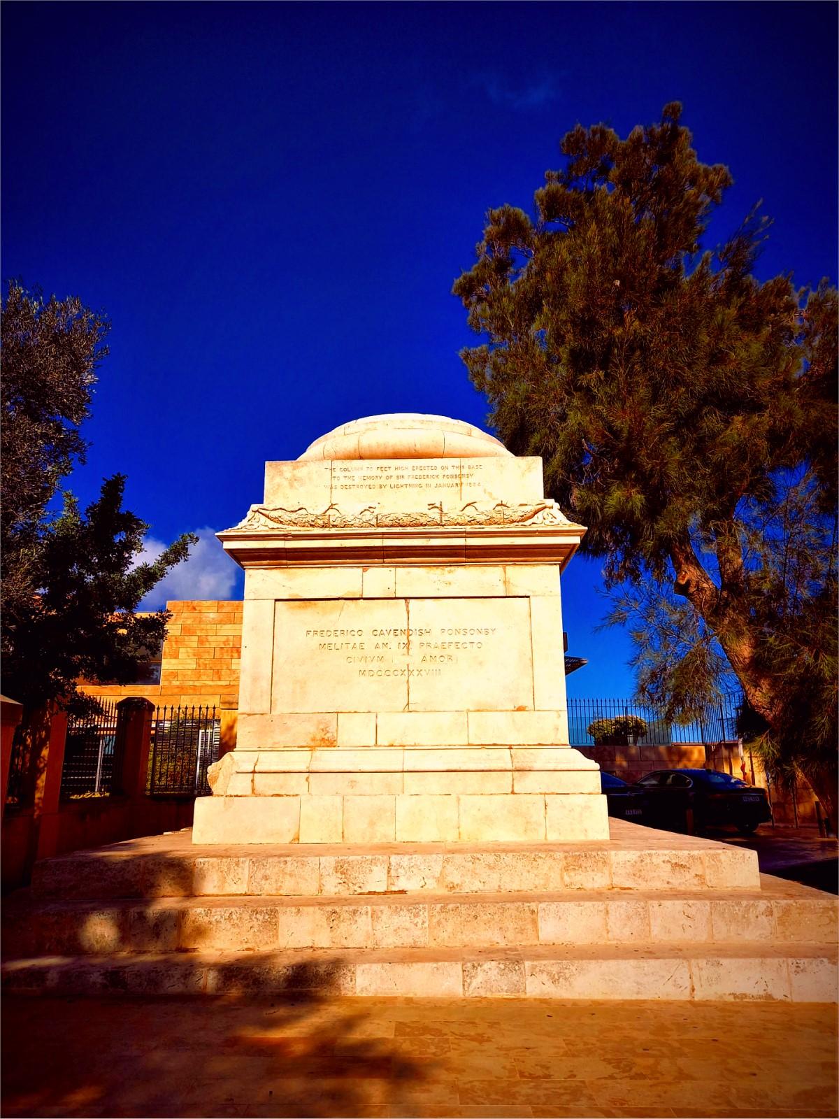 Following heavy damage caused by lightning in 1864, the base of the column was eventually removed to the lower end of Hastings Garden. Photo: Martin Morana
