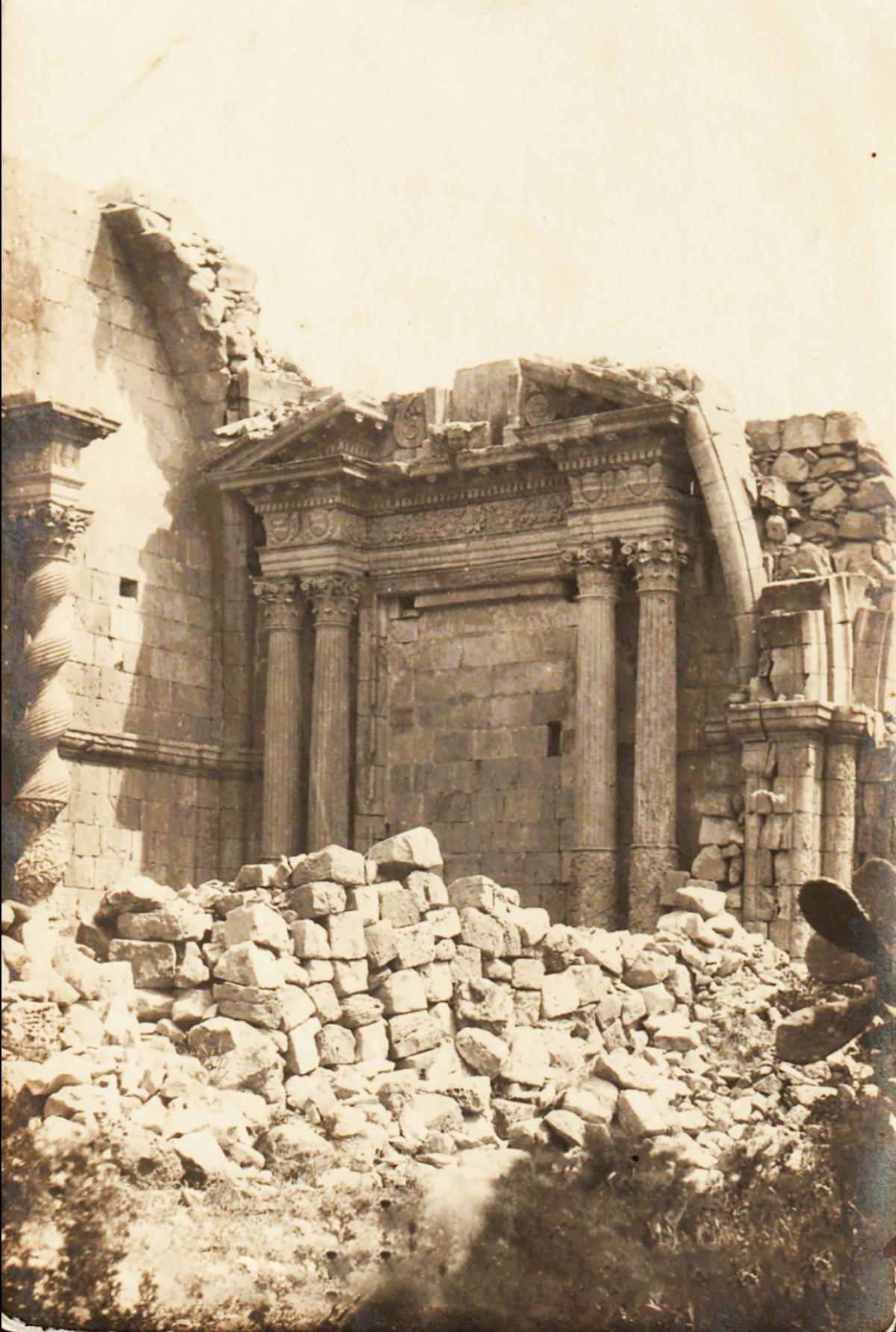 Another photo showing the old parish church in ruins.