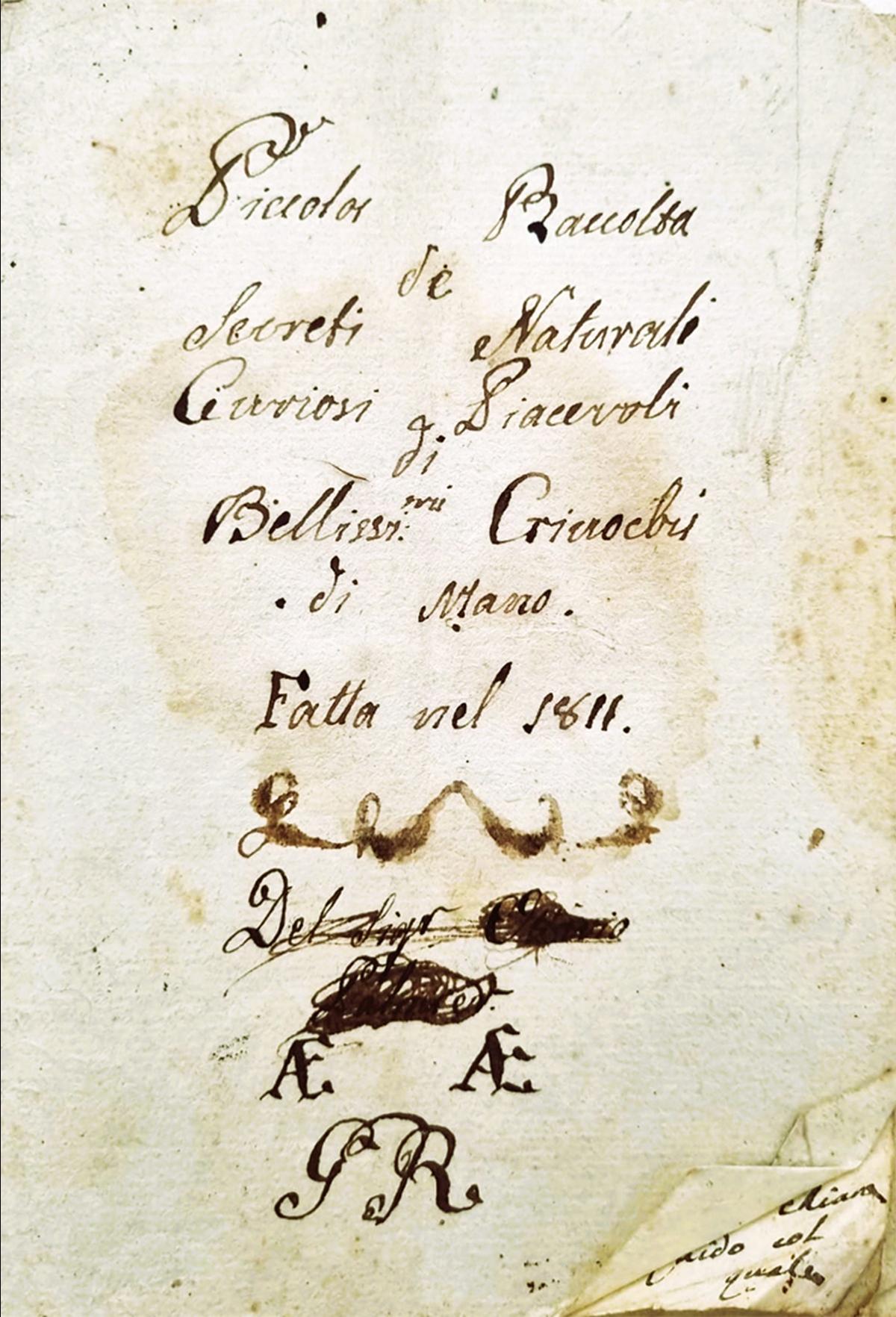 Frontispiece of the Palmier 1811 manuscript.