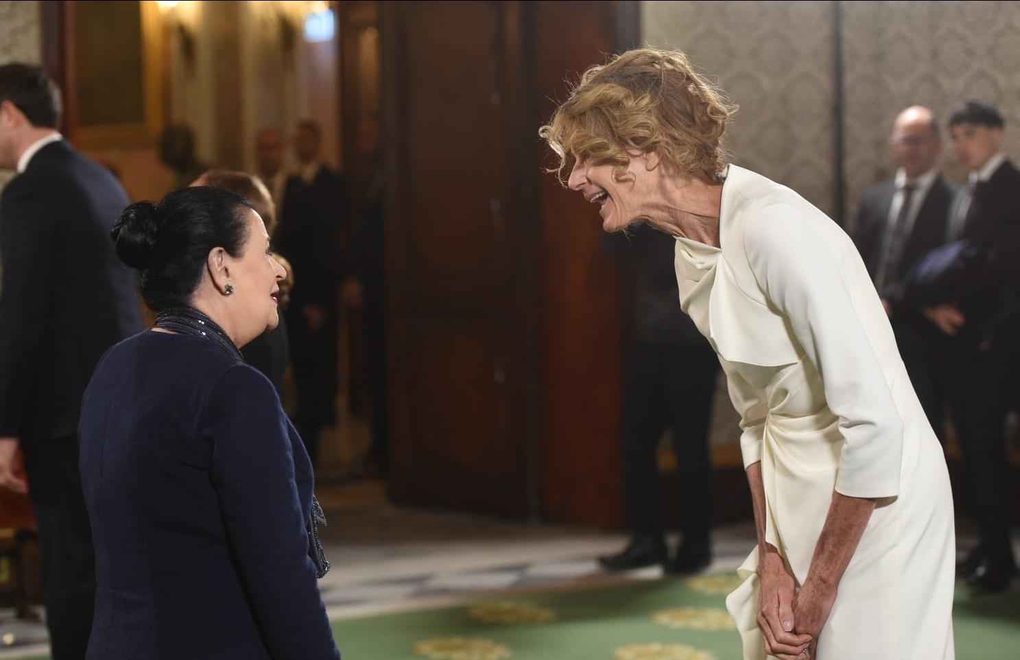 The president welcoming American ambassador Somer Farkas. Photo: Chris Sant Fournier
