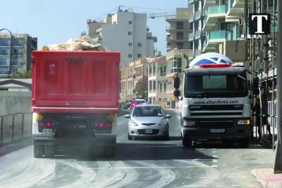 Works on the property of a major hotel in Qawra.