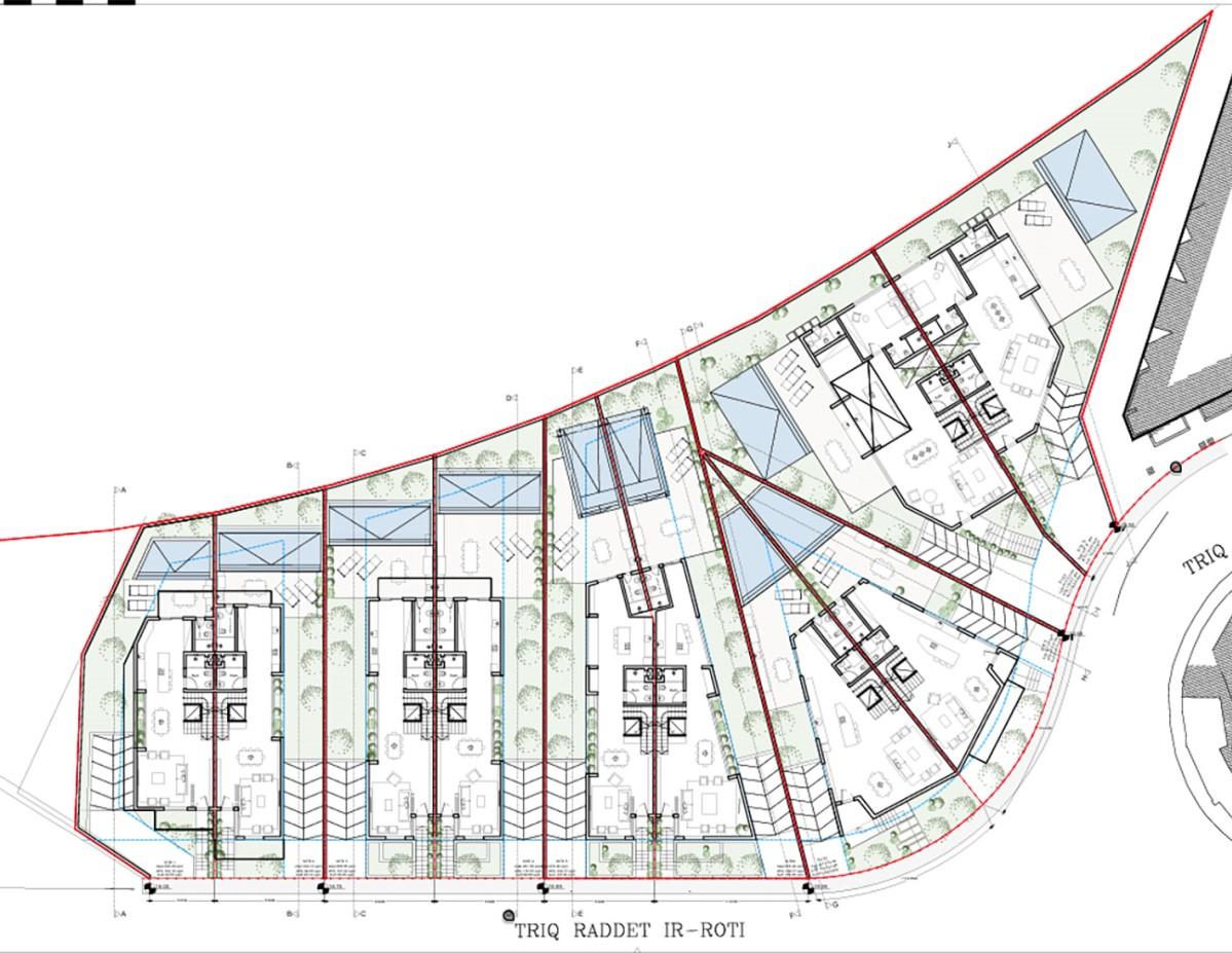 Architectural plans of the proposed two-storey villas, which vary in size from 240 to 450 square metres. Photo: Planning Authority