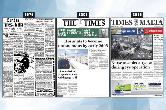 July 4: The front page of Times of Malta 10, 25 and 50 years ago