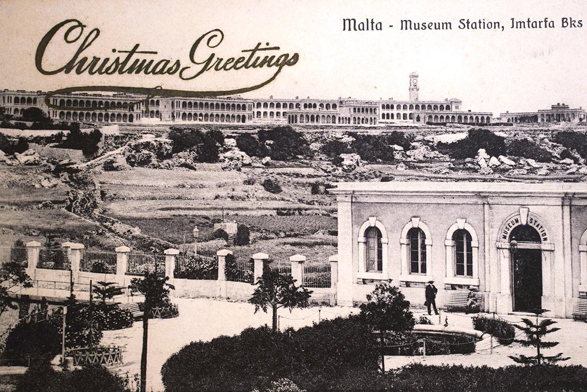 A Bonello Art Magazine postcard overprinted as a Christmas card.