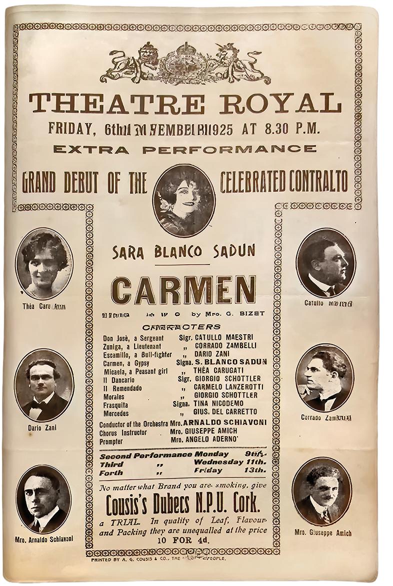 Poster for a production of <em>Carmen</em> at the Royal Opera House in November 1925.