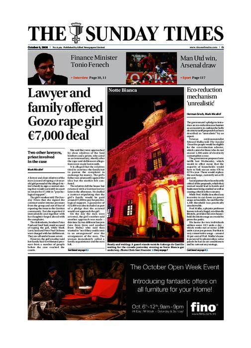 Times of Malta first reported on the story in October 2008.
