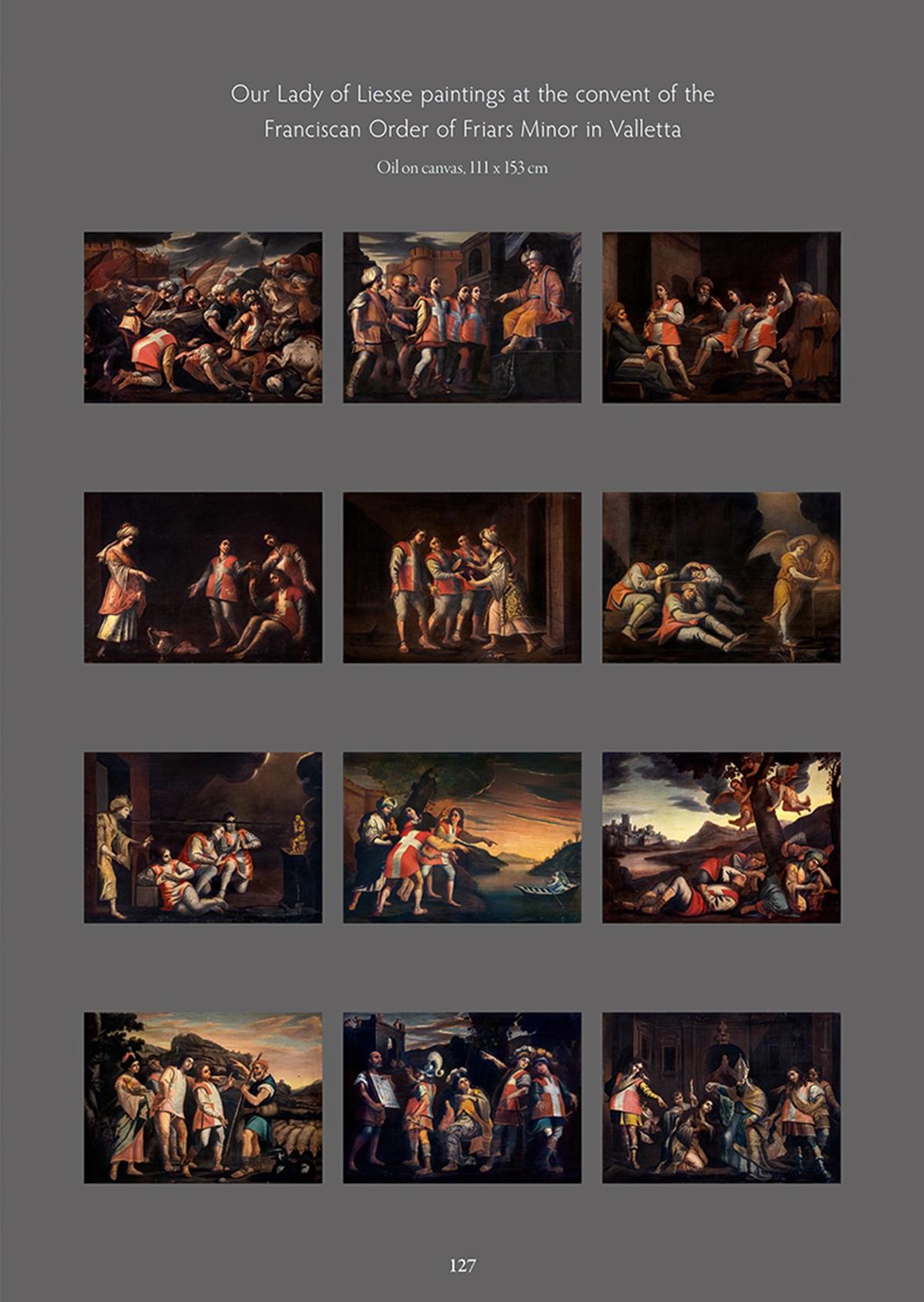 Excerpt from the publication Ta&rsquo; Liesse &ndash; Malta&rsquo;s Waterfront Shrine For Mariners (2020), edited by Giovanni Bonello, and showing the cycle of 12 paintings at the convent of the Franciscan Order of Friars Minor in Valletta. Photo: Daniel Cilia