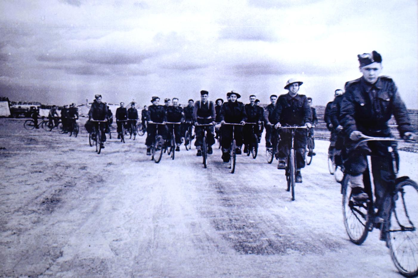 A group of military cyclists in Malta during WWII.