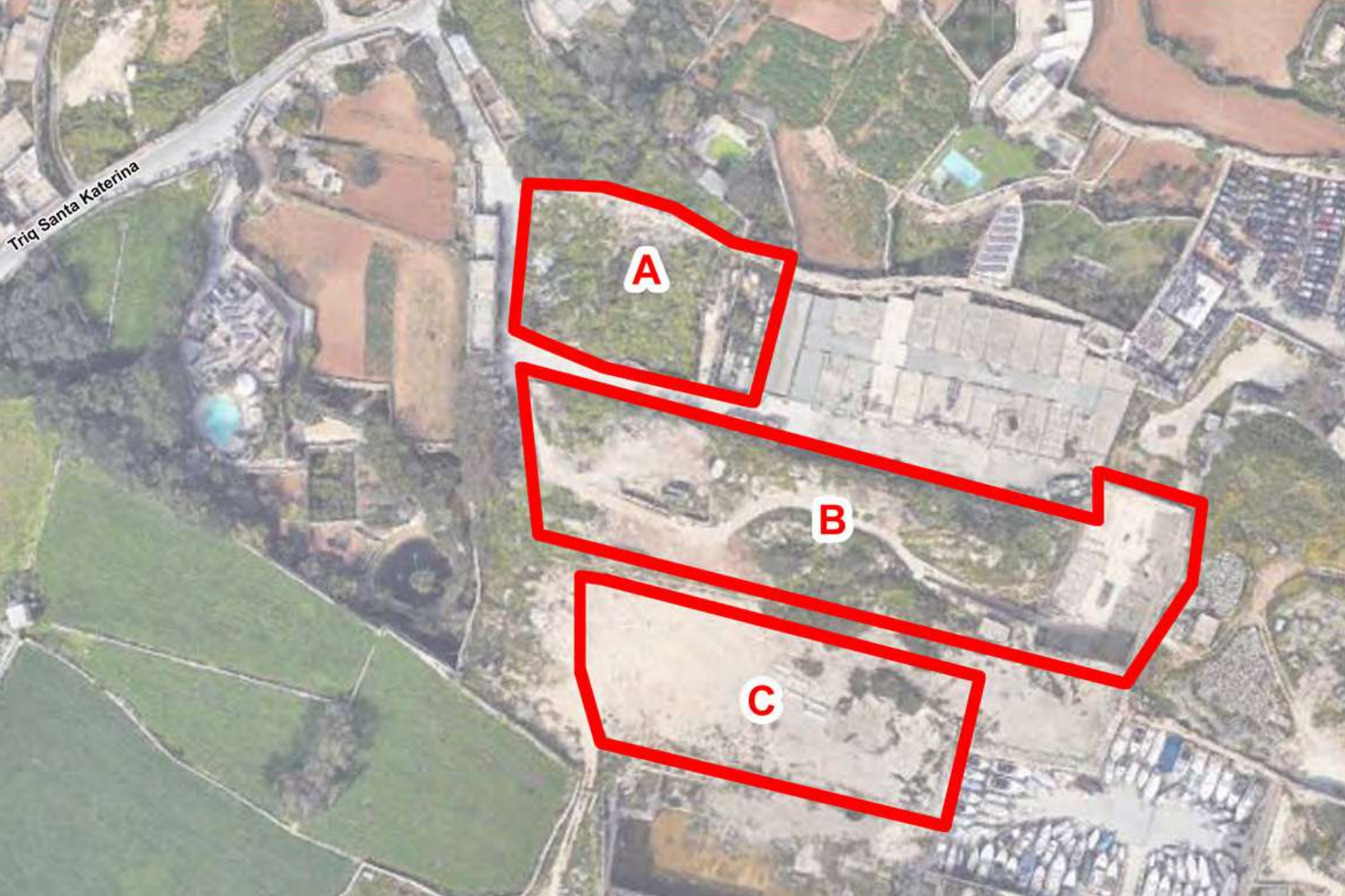 Developers want to build a complex of 60 warehouses across three plots on the site. The recently approved application covers plot A. Graphic: PA.