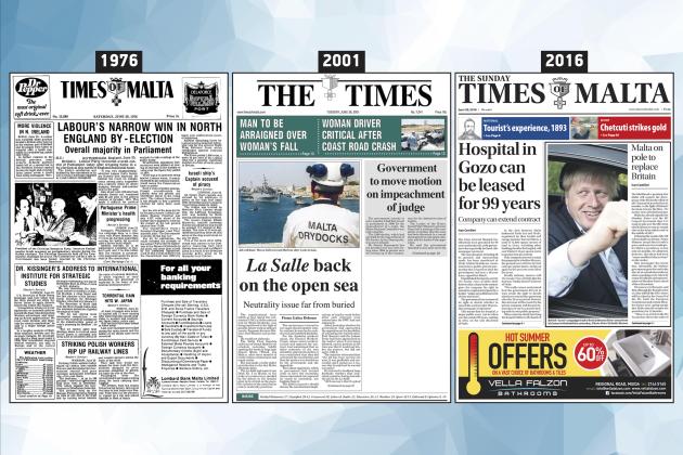 June 26: The front page of Times of Malta 10, 25 and 50 years ago