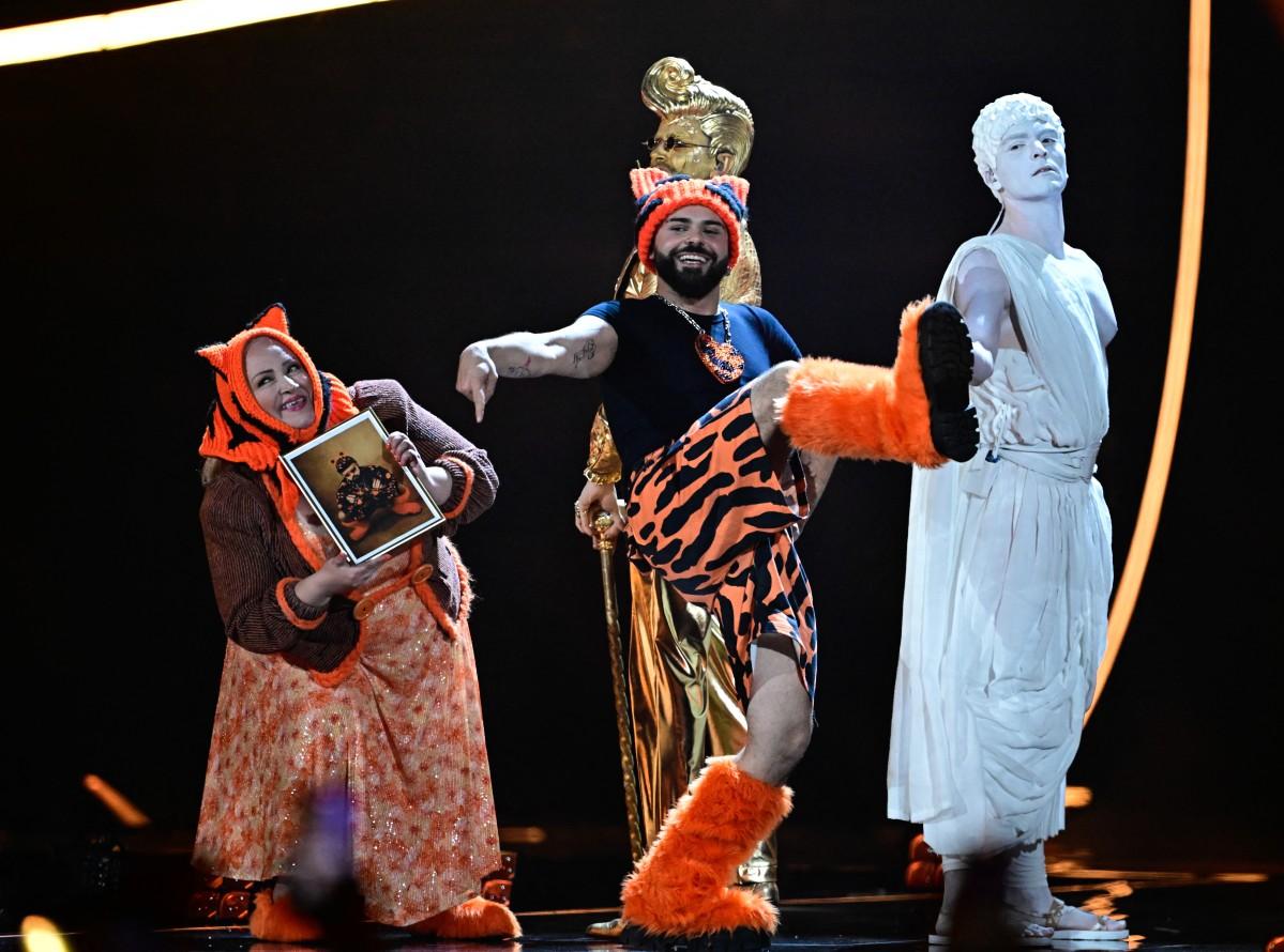 Greek singer Akylas Mytilinaios, aka Akylas, representing Greece with the song 'Ferto'. Photo: AFP