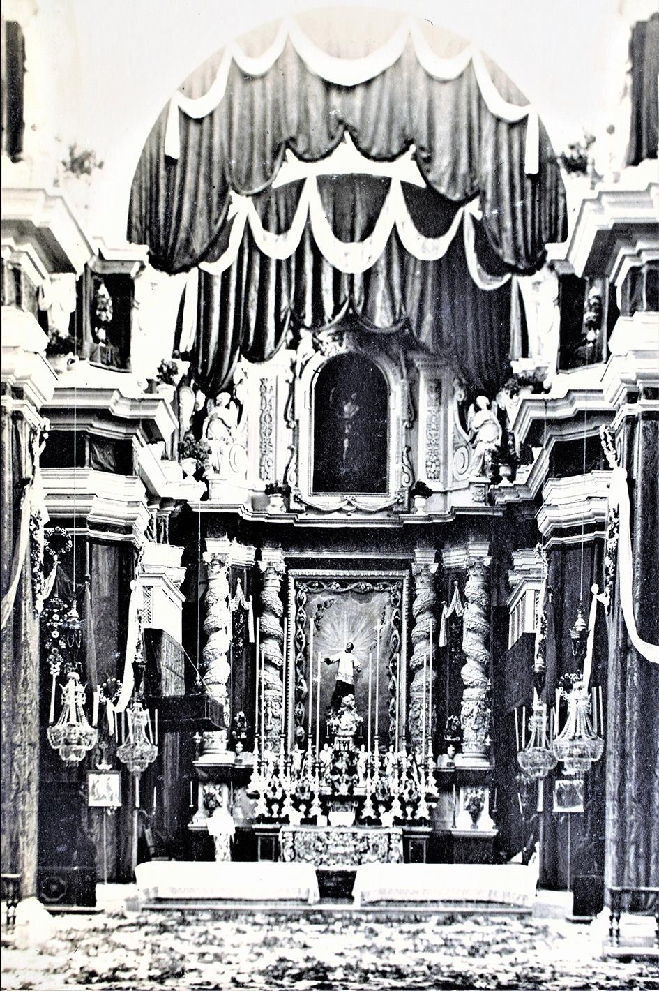 The Jesuit church, 1920s, Valletta, used by the university for most of its solemn functions.