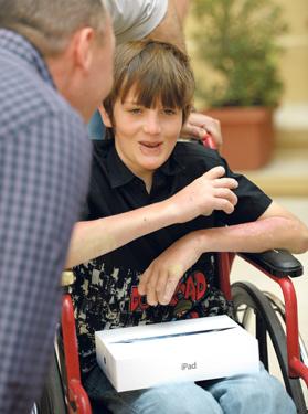 Some 400 prisoners pooled in &euro;1 each to buy the gift for Damian Ebejer, 11, who will eventually lose his fingers and toes. Photo: Matthew Mirabelli