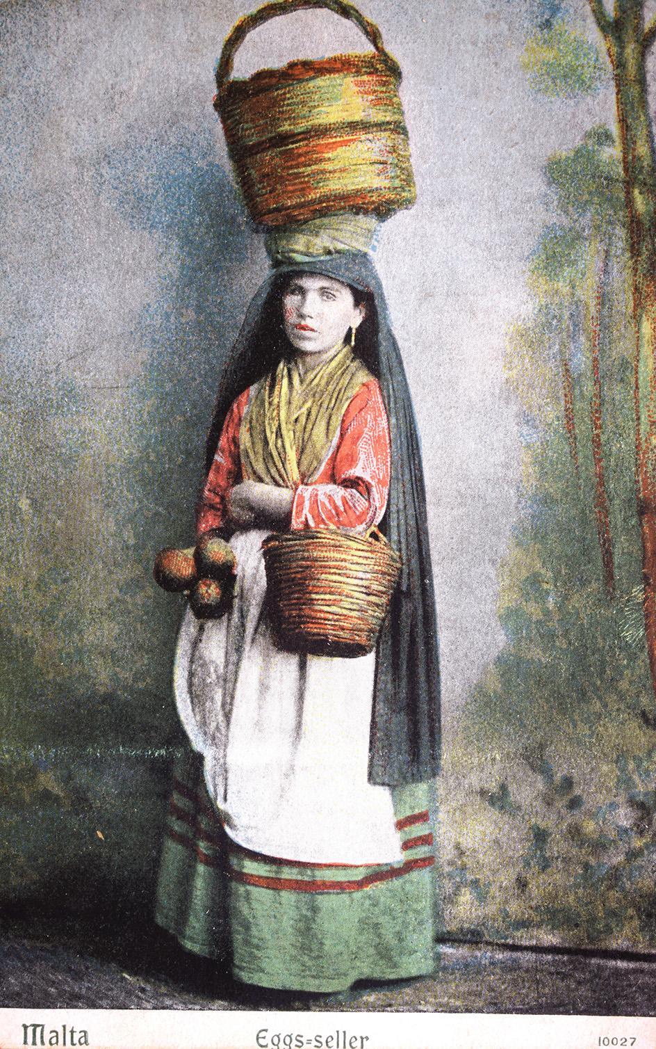 This circa1902 coloured postcard is entitled ‘Eggs-seller’ but shows an orange or pomegranate vendor.
