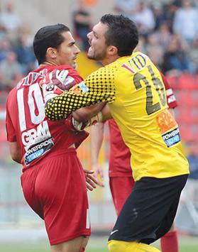 Goalkeeper Bartolo (right) reacts during Saturday&rsquo;s semi-final against Hibernians.