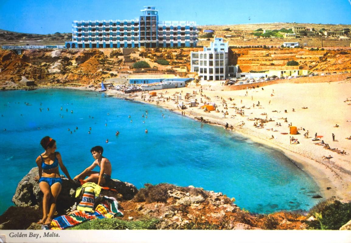 Golden Bay in a Cathedral Library postcard.