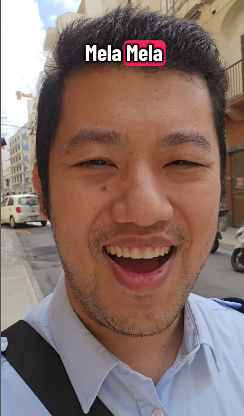 Mela, mela&hellip; Filipino Jeffrey Antonio shares his knowledge of the Maltese language with his followers.