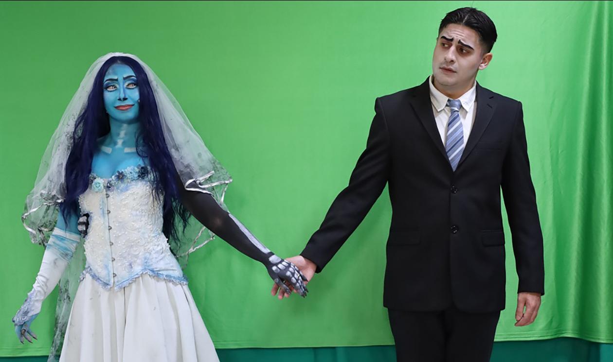 Karyn Fleri Soler and Shaun Zafferese in <em>Korps Brajd</em>.