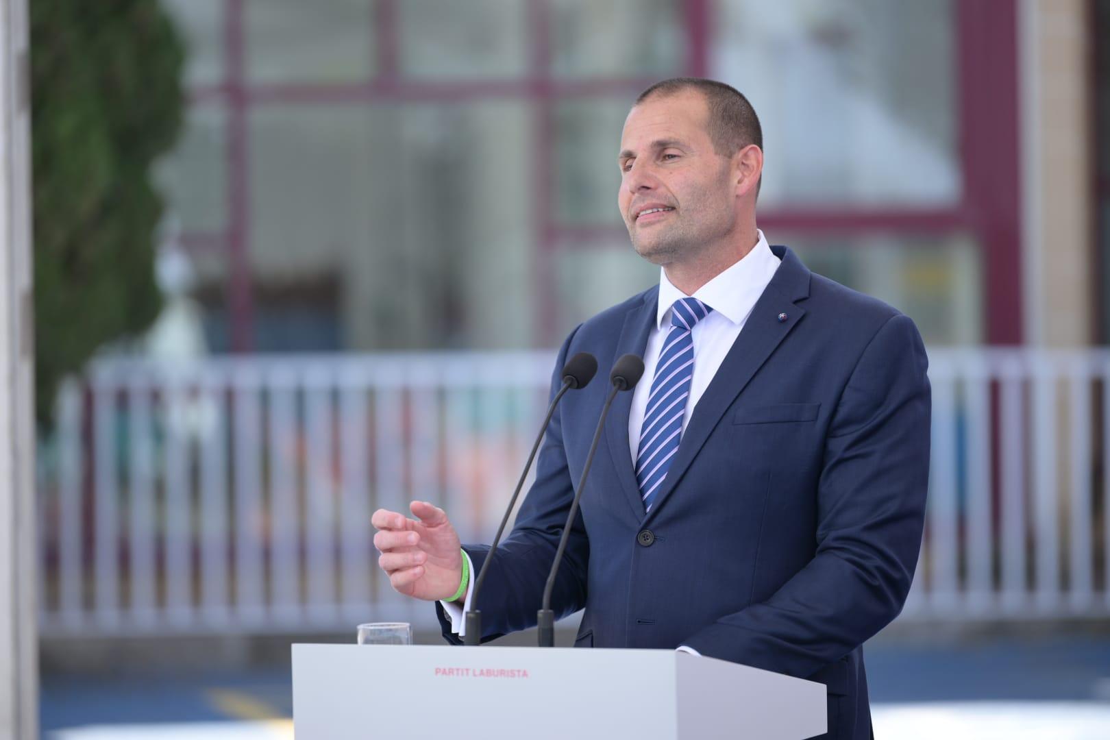 Photo of Robert Abela addressing the media on Thursday. Photo: Matthew Mirabelli