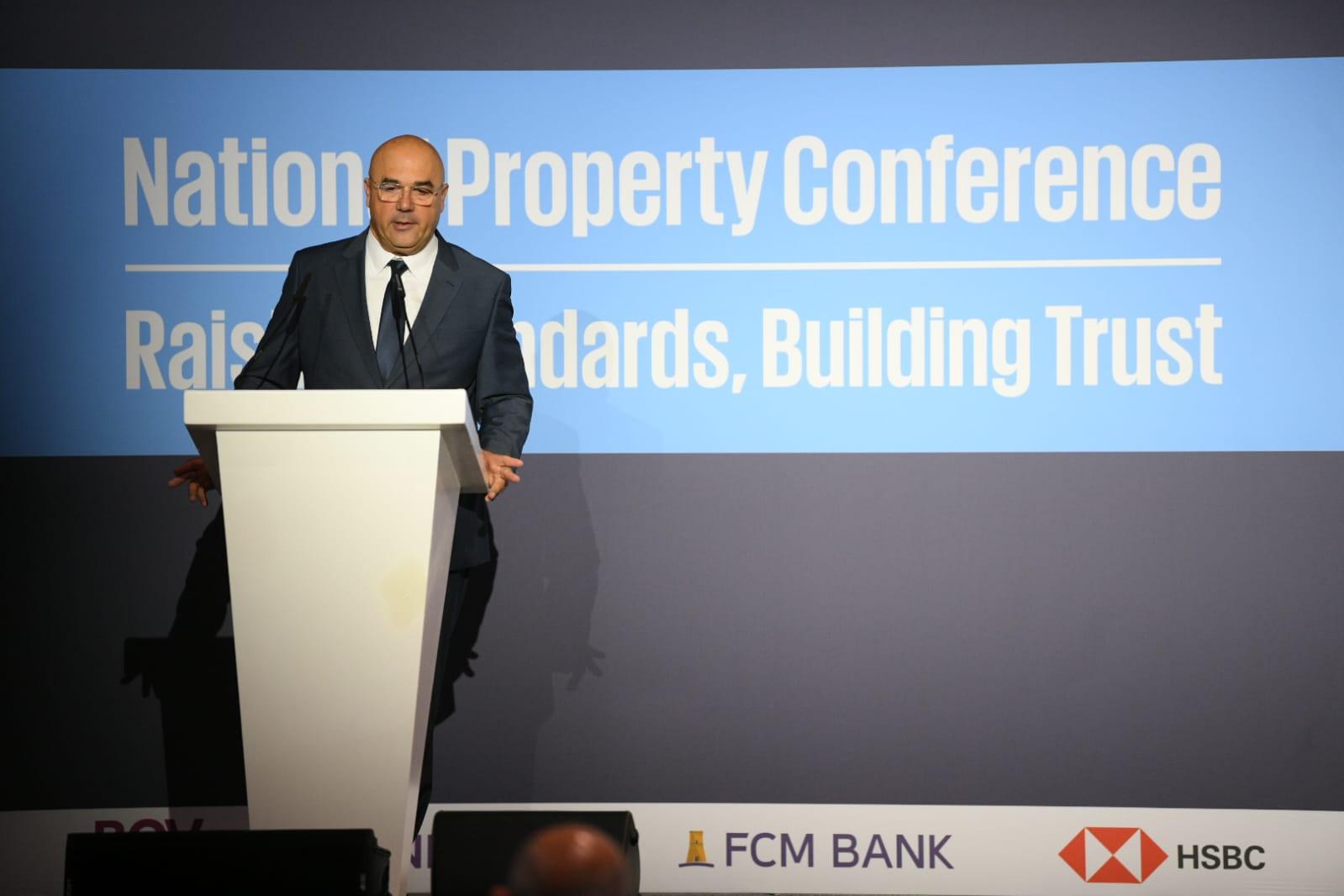 Property Malta chair Sandro Chetcuti opening the conference. Photo: Matthew Mirabelli
