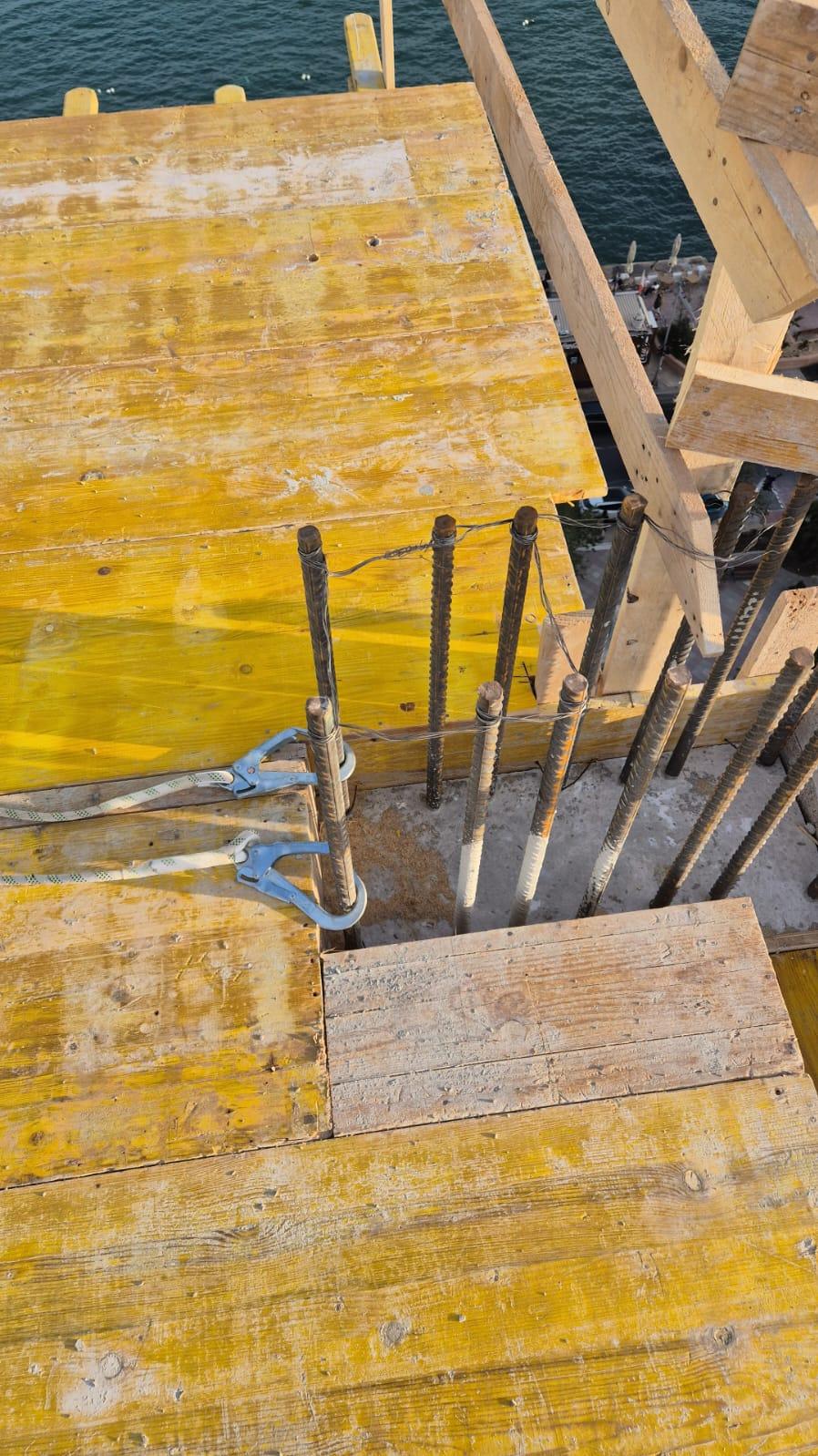 The developer insisted the metal rods were strong enough to support a worker's weight in the event of an accident. Photo: Carlo Stivala.
