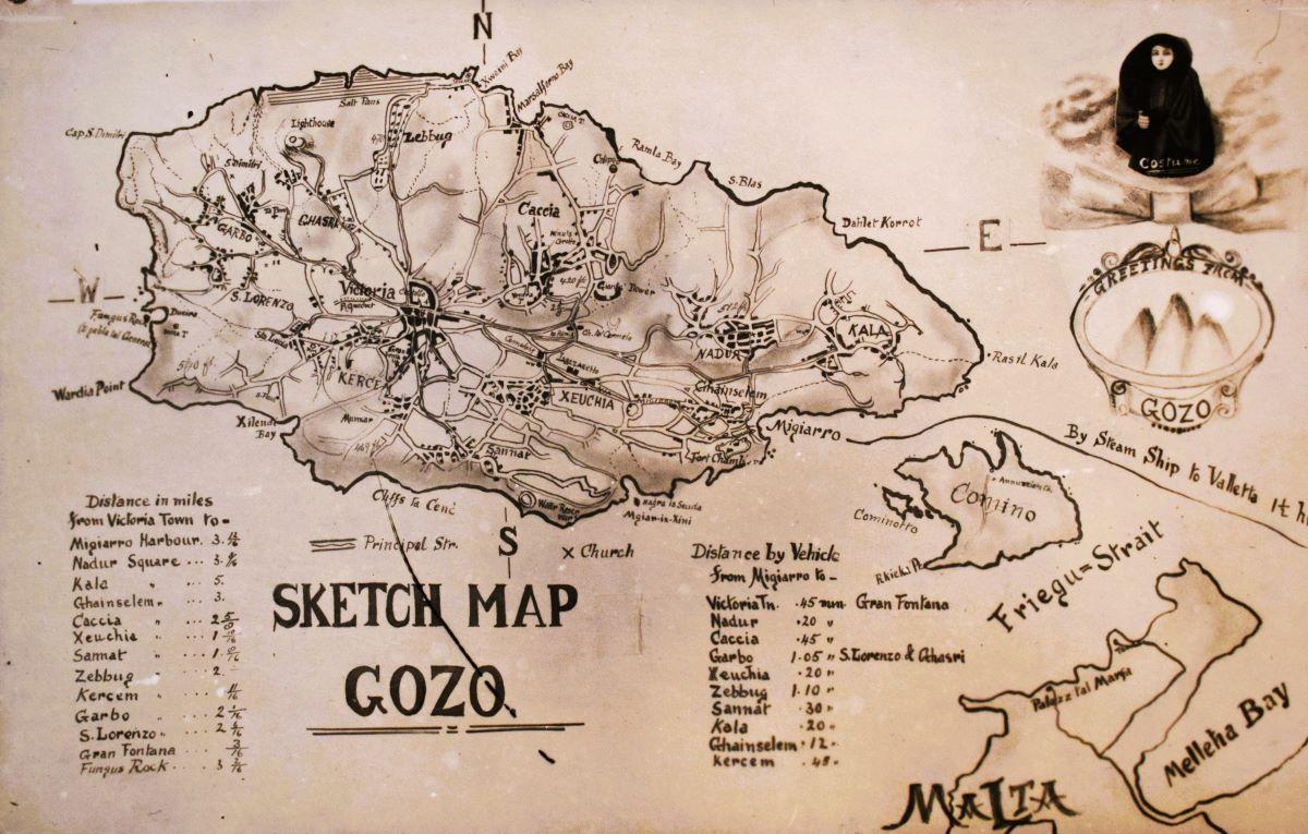 A map of Gozo, c. 1900