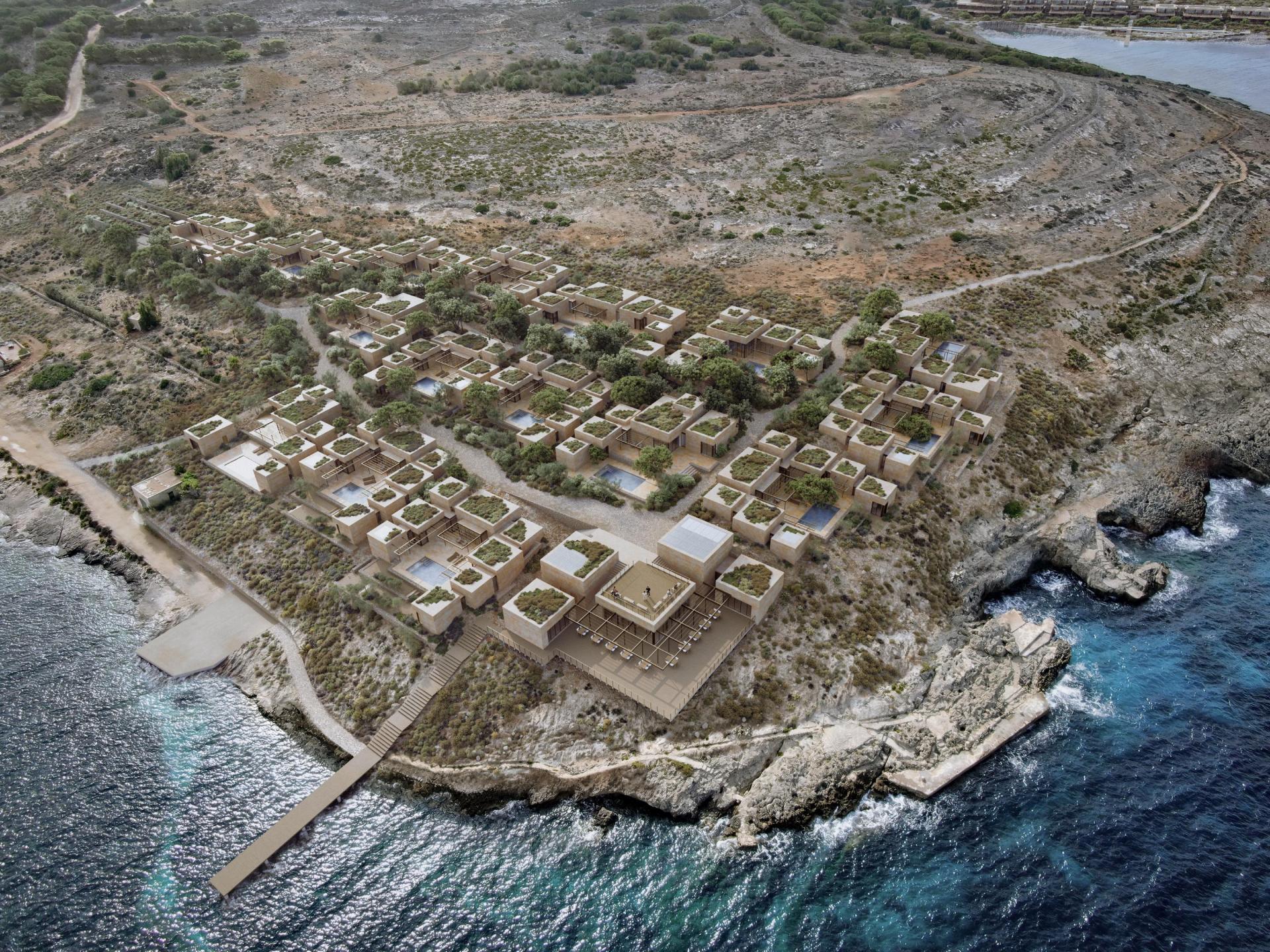 An aerial view of the planned bungalows. Photo: Hili Ventures