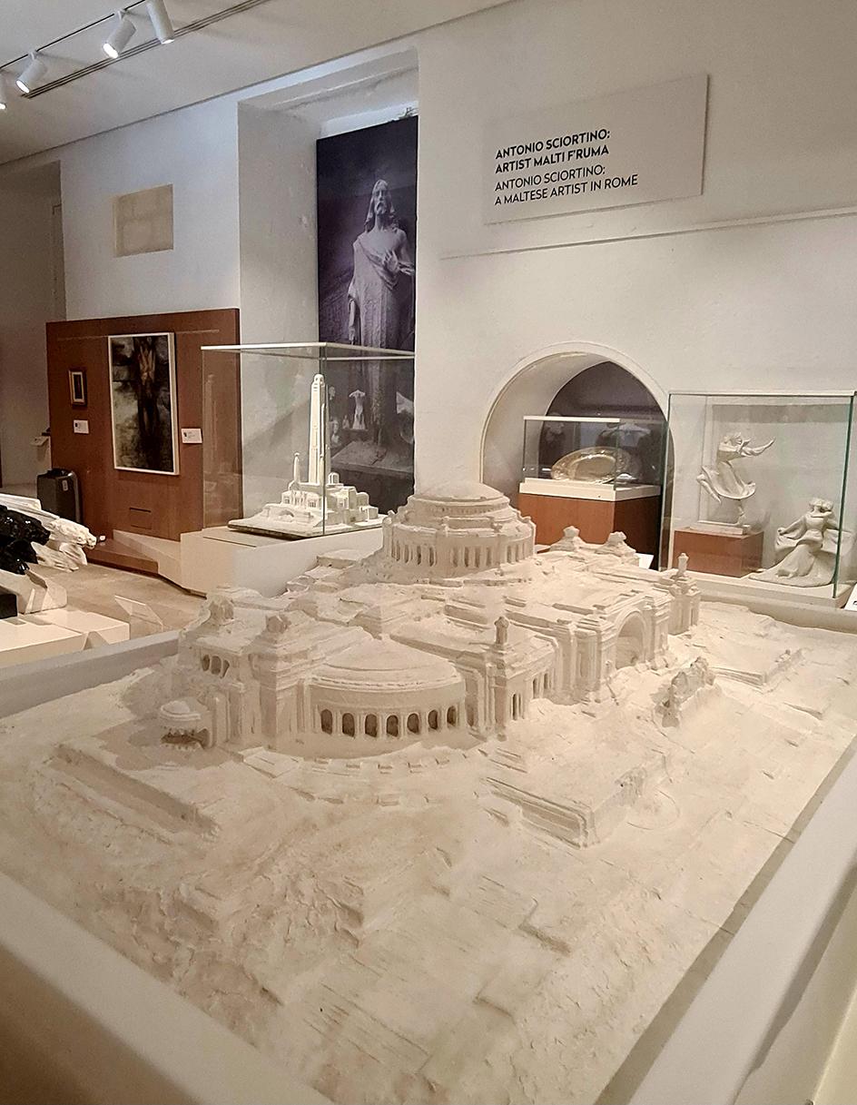 Sciortino&rsquo;s original gypsum plaster scale model at MUŻA.