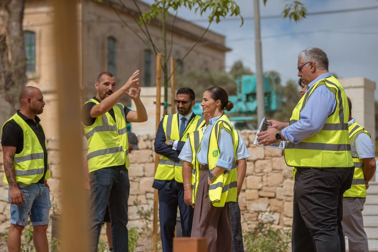 Photo of Minister Miriam Dalli visiting ongoing works: DOI/MEER/Kian Bugeja