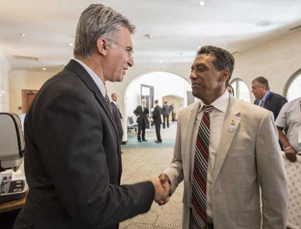 Dr Abela with Danny Faure, president of Seychelles. Photo: MFTP