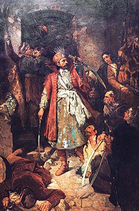 Nikola &Scaron;ubić Zrinski preparing for the final battle.