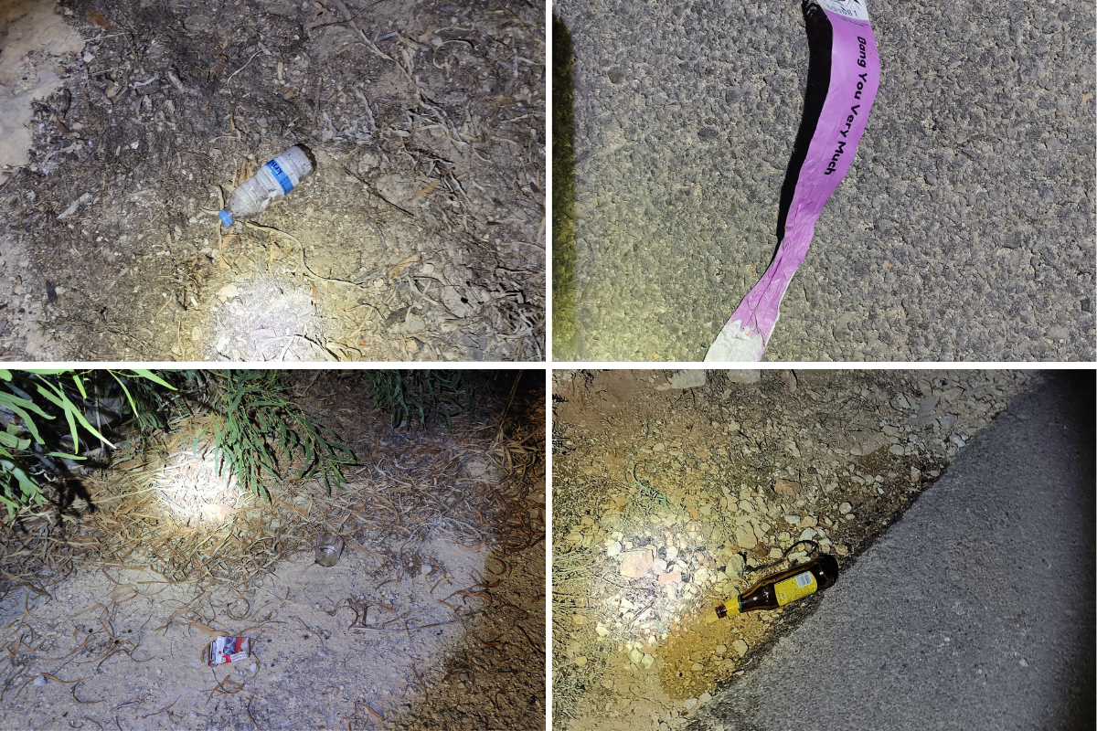 Some of the litter found by the rangers. Photo: MRU