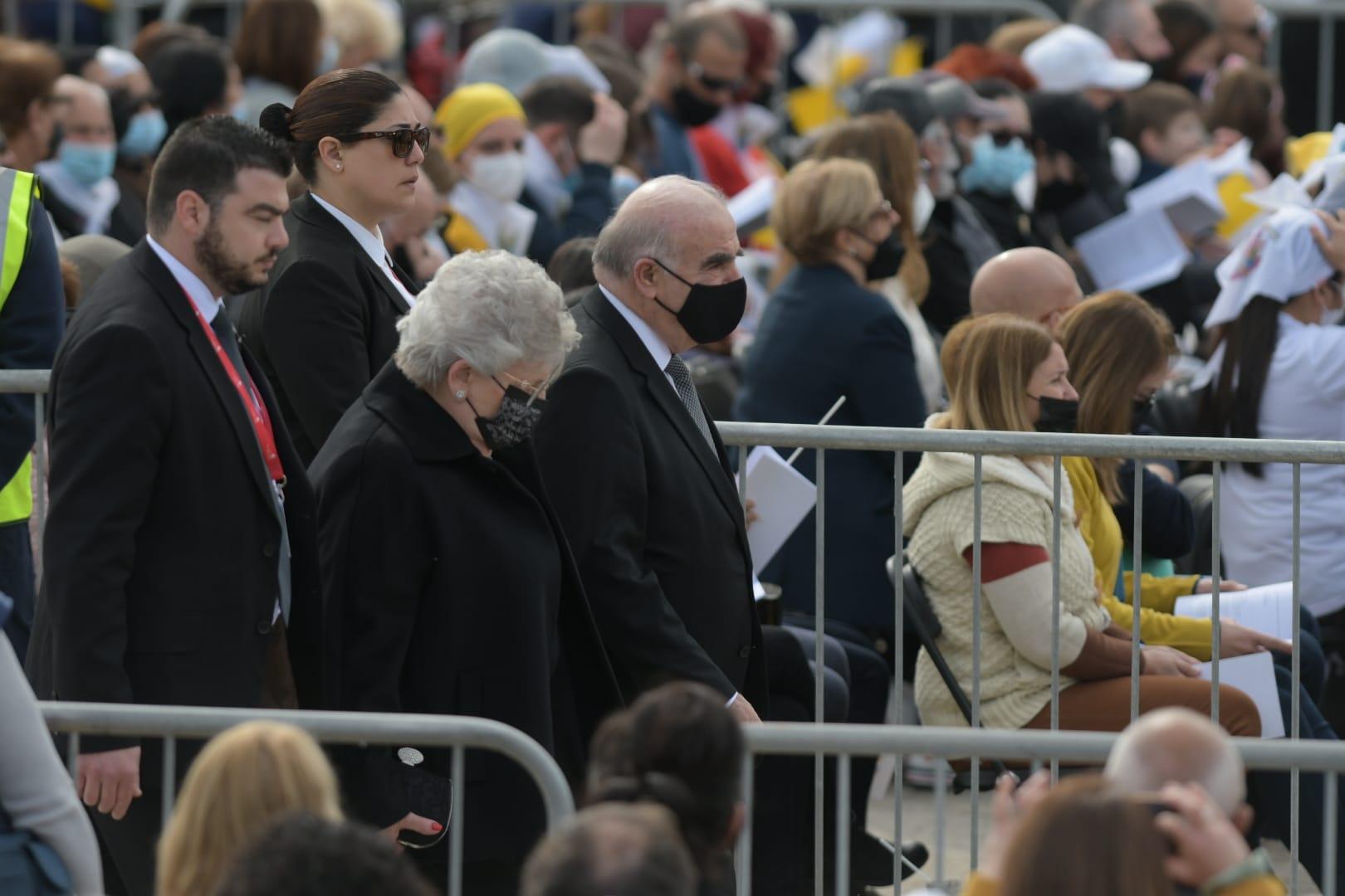 President George Vella and wife Miriam among the thousands in attendance. Photo: Matthew Mirabelli