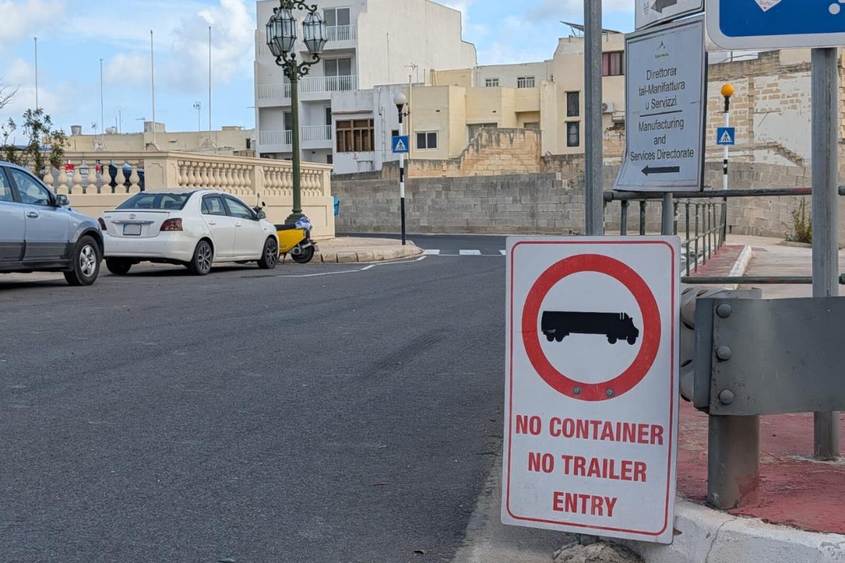 Signs like this have prevented heavy goods vehicles from using certain roads in the area. Photo: Chris Sant Fournier
