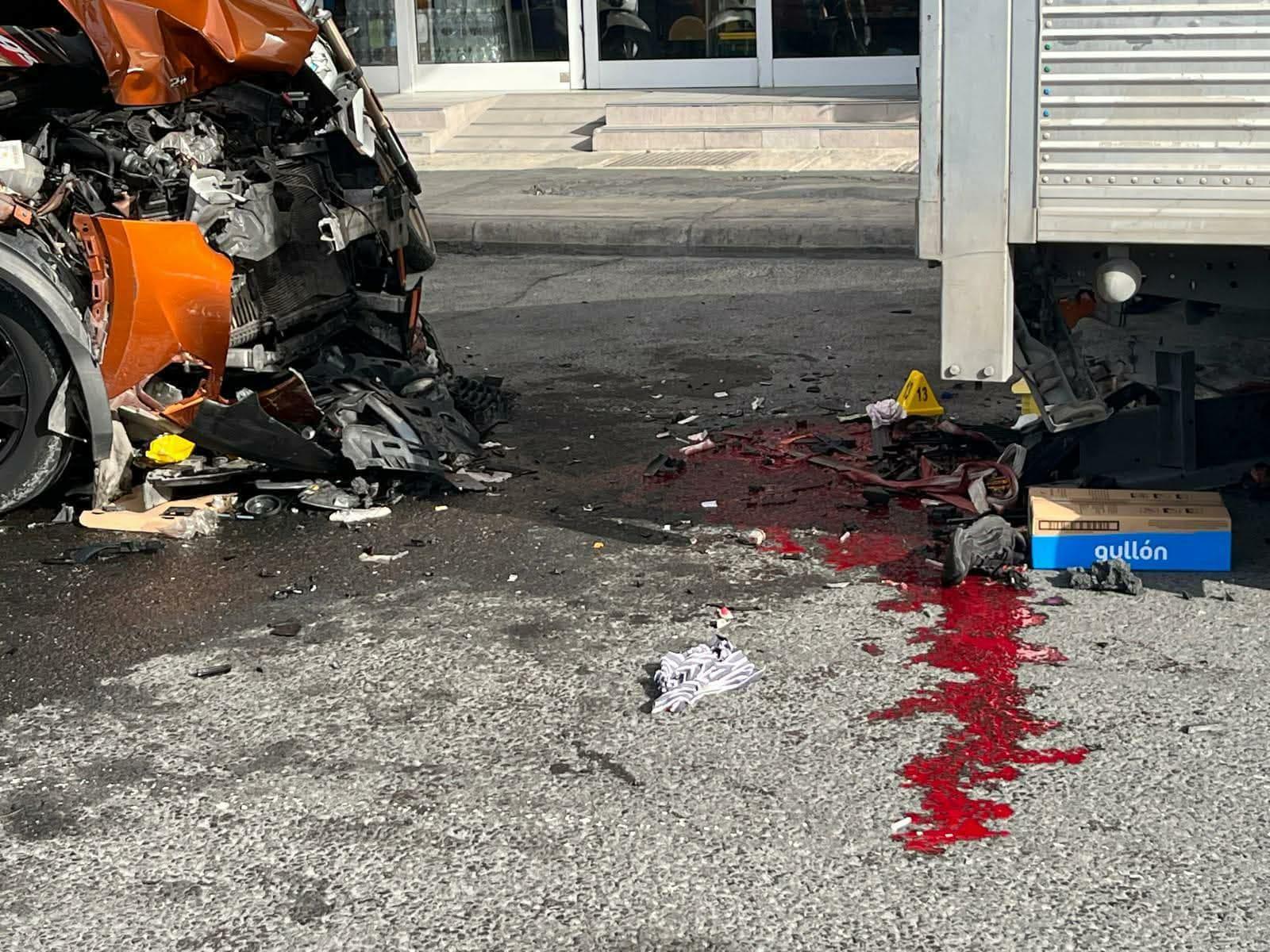 The scene of the crash in Sliema