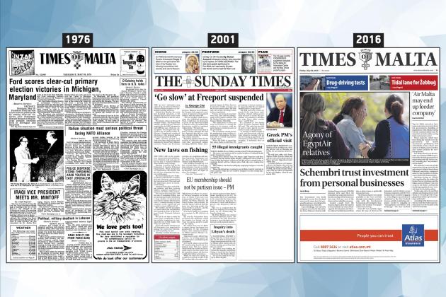 May 20: The front page of Times of Malta 10, 25 and 50 years ago